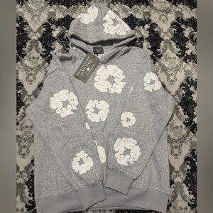 Grey denim tears hoodie size Medium